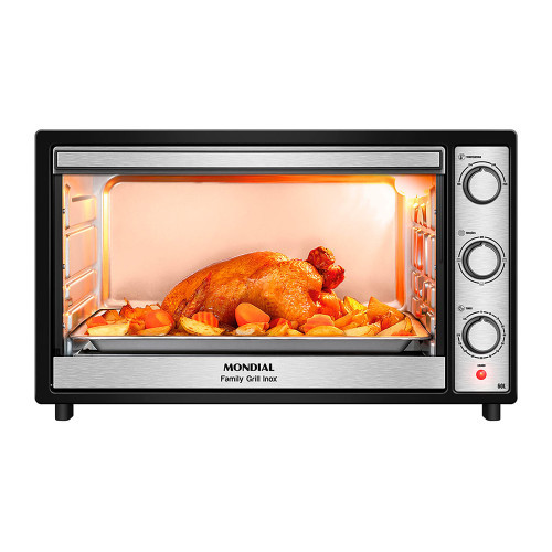 Imagem Forno Elétrico 60L Family Grill Inox Mondial 1800W/2000W FRN-60-BI