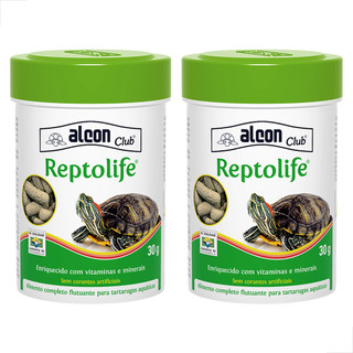 KIT 2 UN Ração Para Tartaruga Aquatica Reptolife Alcon Club 30g