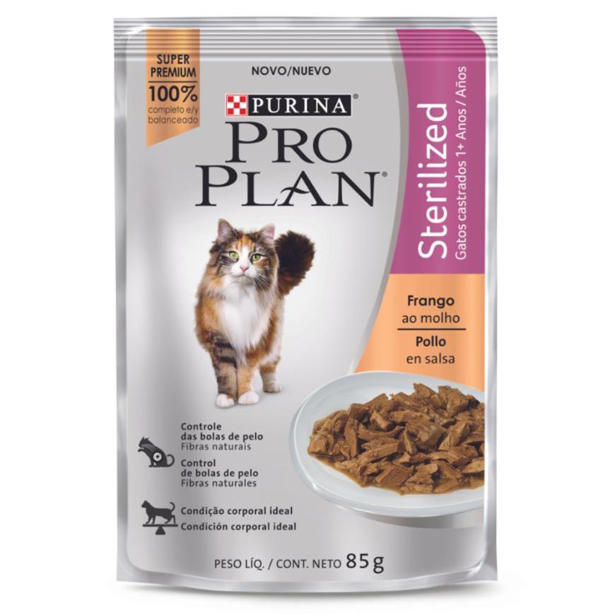 Sachê Pro Plan Gato Adulto Castrado Frango - 85gr