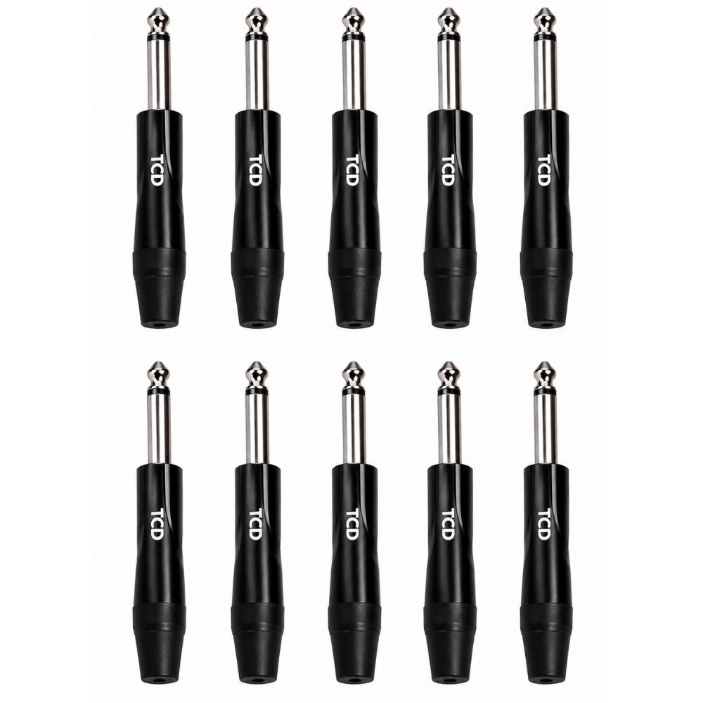 Kit 10x Plug P10 Mono TCD P10M-B 6,35mm Profissional