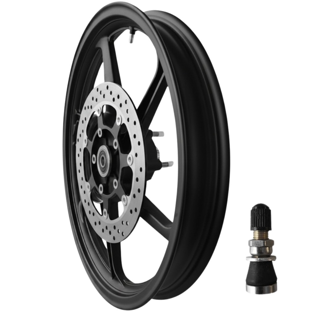 Roda jante rodao Liga Leve Traseira esportiva Honda Cg Fan 150 Titan 2004 a 2013 6 Palitos preto fosco Shiver + bico
