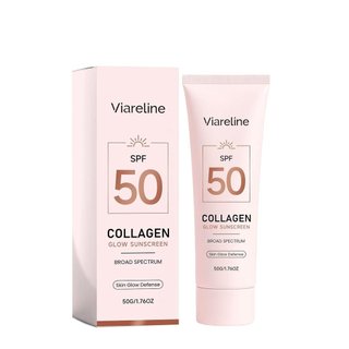 Protetor solar com colágeno, protetor solar diário leve, proteção solar facial de rápida absorção, fórmula confortável e