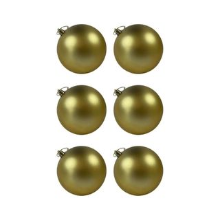 Kit com 6 Bolas Natalinas de 10cm Médias Dourado Fosco Enfeite Natal Decoração