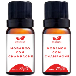 2 Essências de Morango com Champagne 10ml 2 Essência Hidrossolúvel Difusor Aromatizador Umidificador