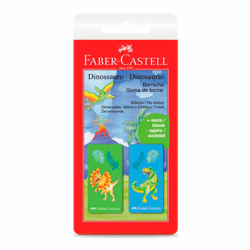 Borracha Dinossauro SM/7024DINO/210522 com 2 unidades Faber-Castell