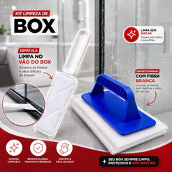 Kit limpeza de Box suporte Lt manual com 2 fibras leves + Espatula Limpa Box