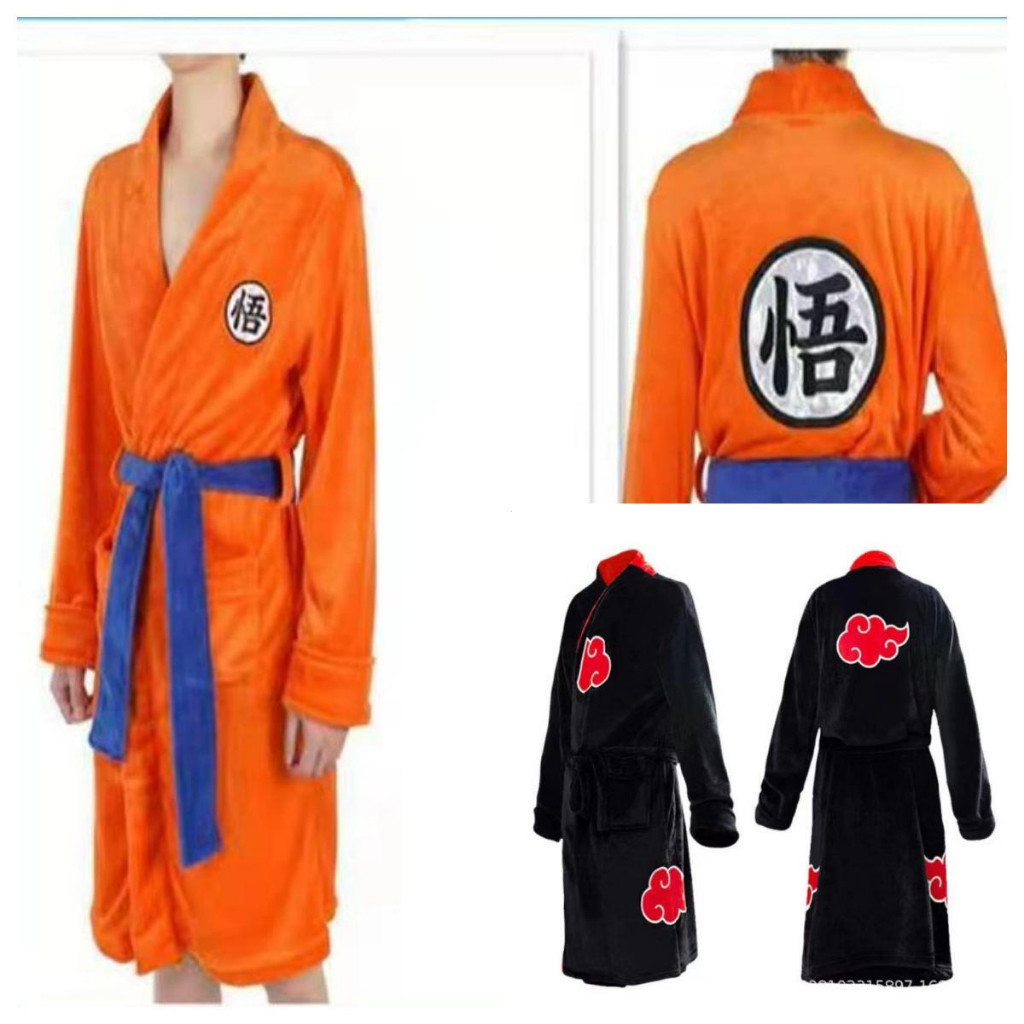 Roupão de Flanela Estilo Goku para Cosplay, Uso Doméstico e Roupas de Dormir Confortáveis 3SBR PERV JYUZ