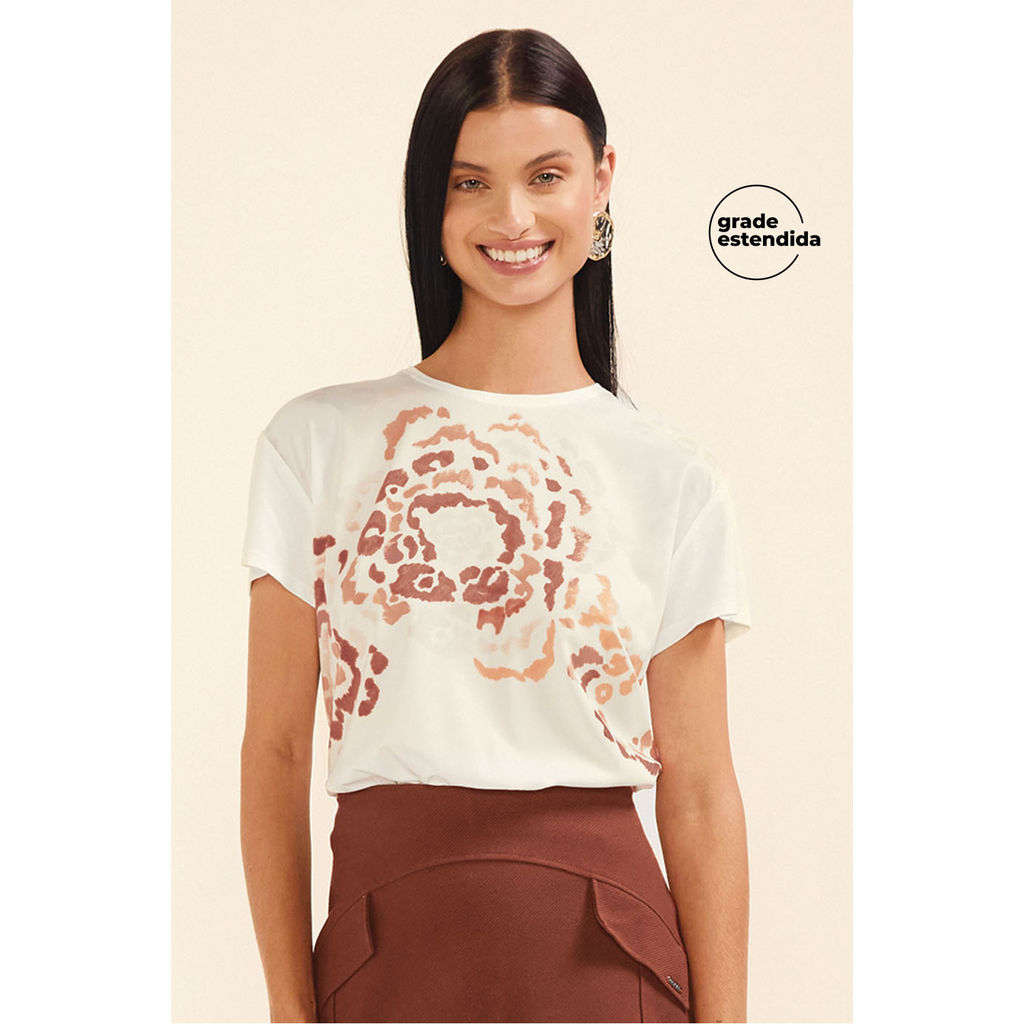Blusa Feminina Com Sublimação Marialícia Bege