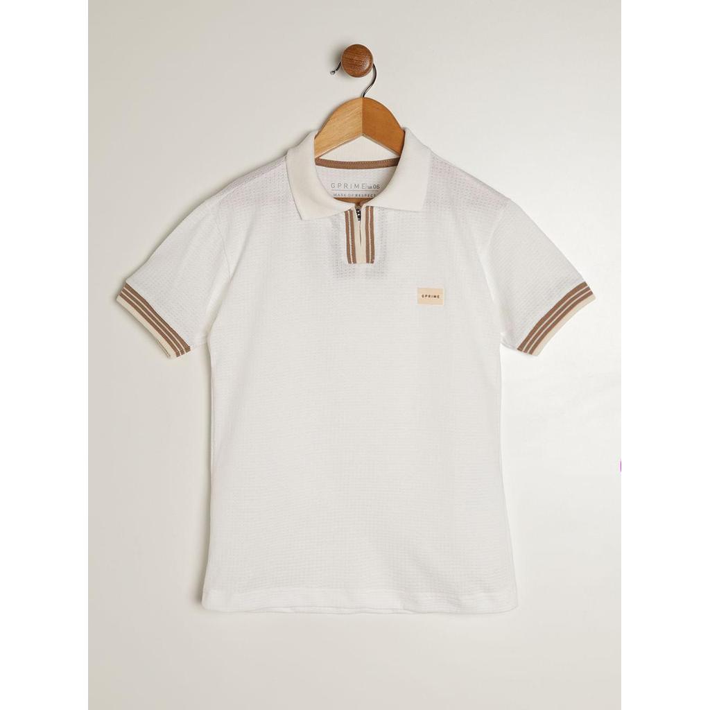 Camisa Polo Juvenil Para Menino - OFF WHITE