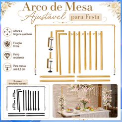 Suporte de arco ajustável de mesa para festa, arranjo Floral, suporte de arco de borda de mesa