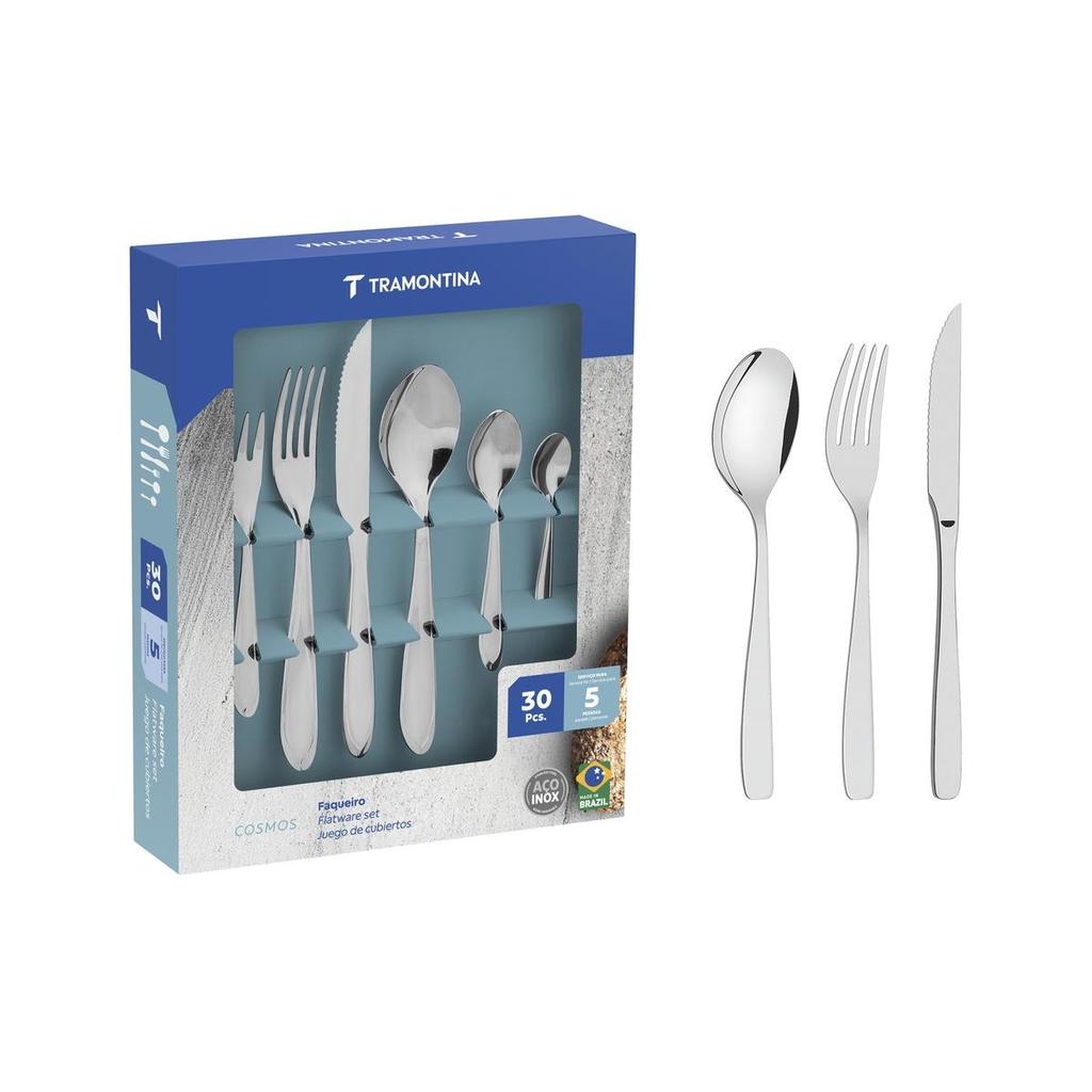 Faqueiro Tramontina Cosmos 30 Peças Aço Inox
