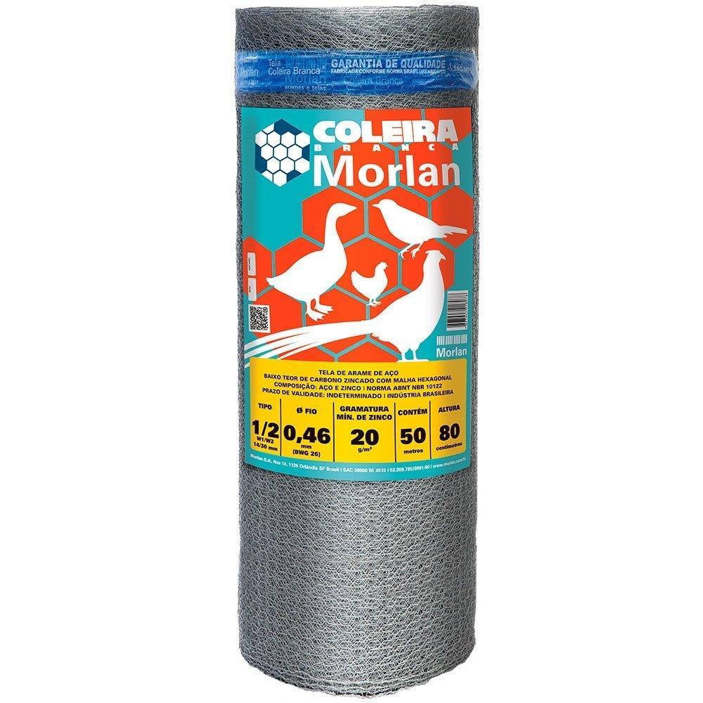 Tela Coleira Branca Morlan para Viveiro 1/2x26x0,80m 50m
