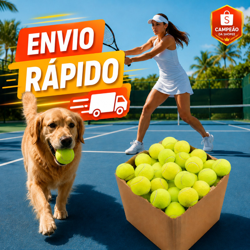 Kit 6 a 3 Bolas de Tênis para Treino Alta Performance Esporte Lazer Jogos ao Ar Livre Pet Cachorro