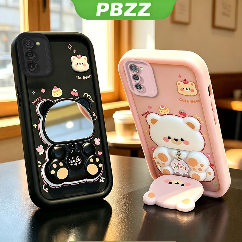 Capa Para SAMSUNG a03s a02s De Telefone Softcase Silicone À Prova De Choque Novo design Espelho De Maquiagem Estético Co