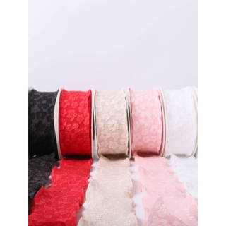 4CM em relevo flor fita plissada fita elástica flor embrulho presente cinta DIY arco acessórios para o cabelo fita