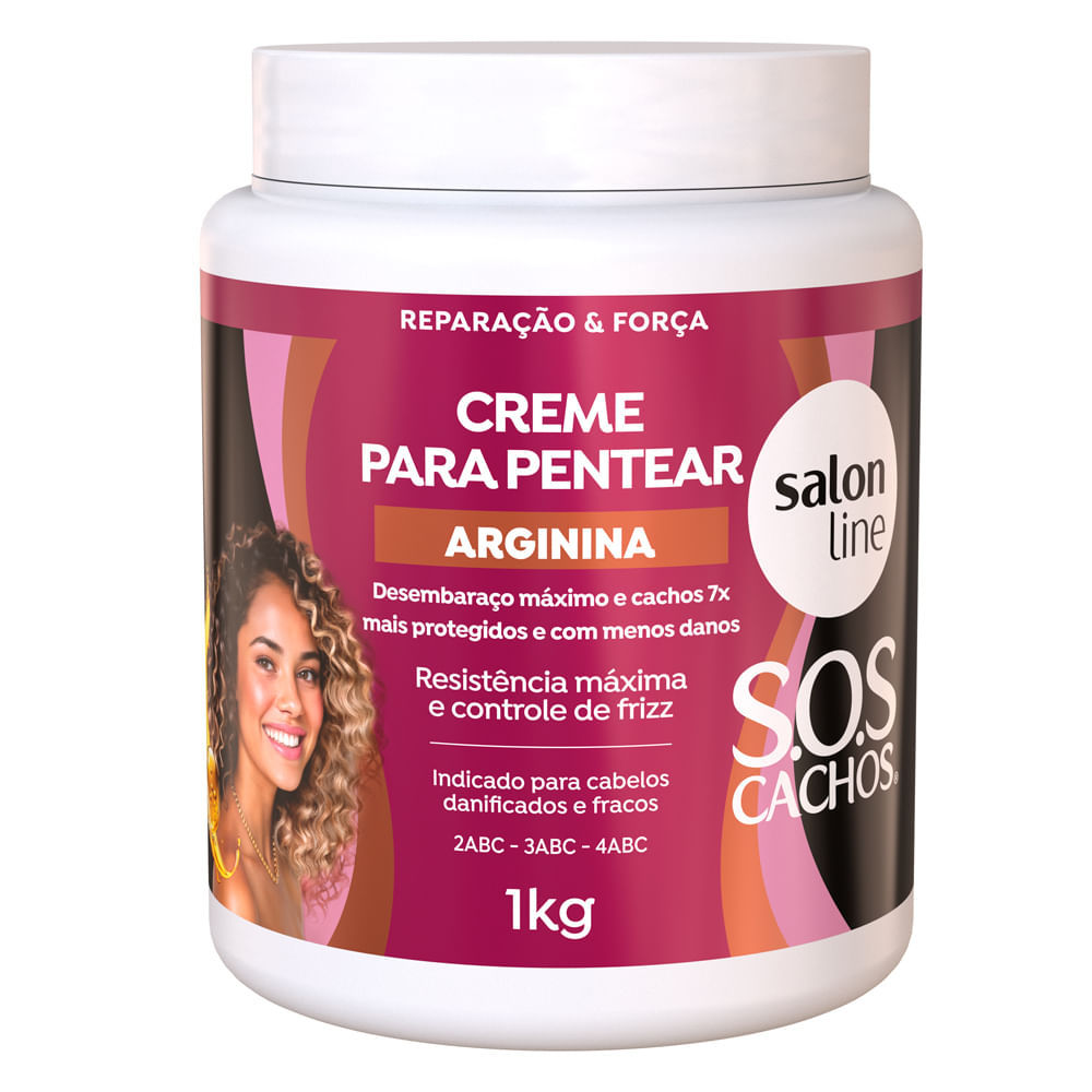 Creme para Pentear Salon Line SOS Cachos Arginina Reparação e Força 1kg