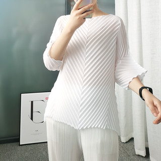Uma pessoa uma plissada S003 Issey Miyake topo 2026 primavera verão indústria pesada plissado solto moda tamanho grande 
