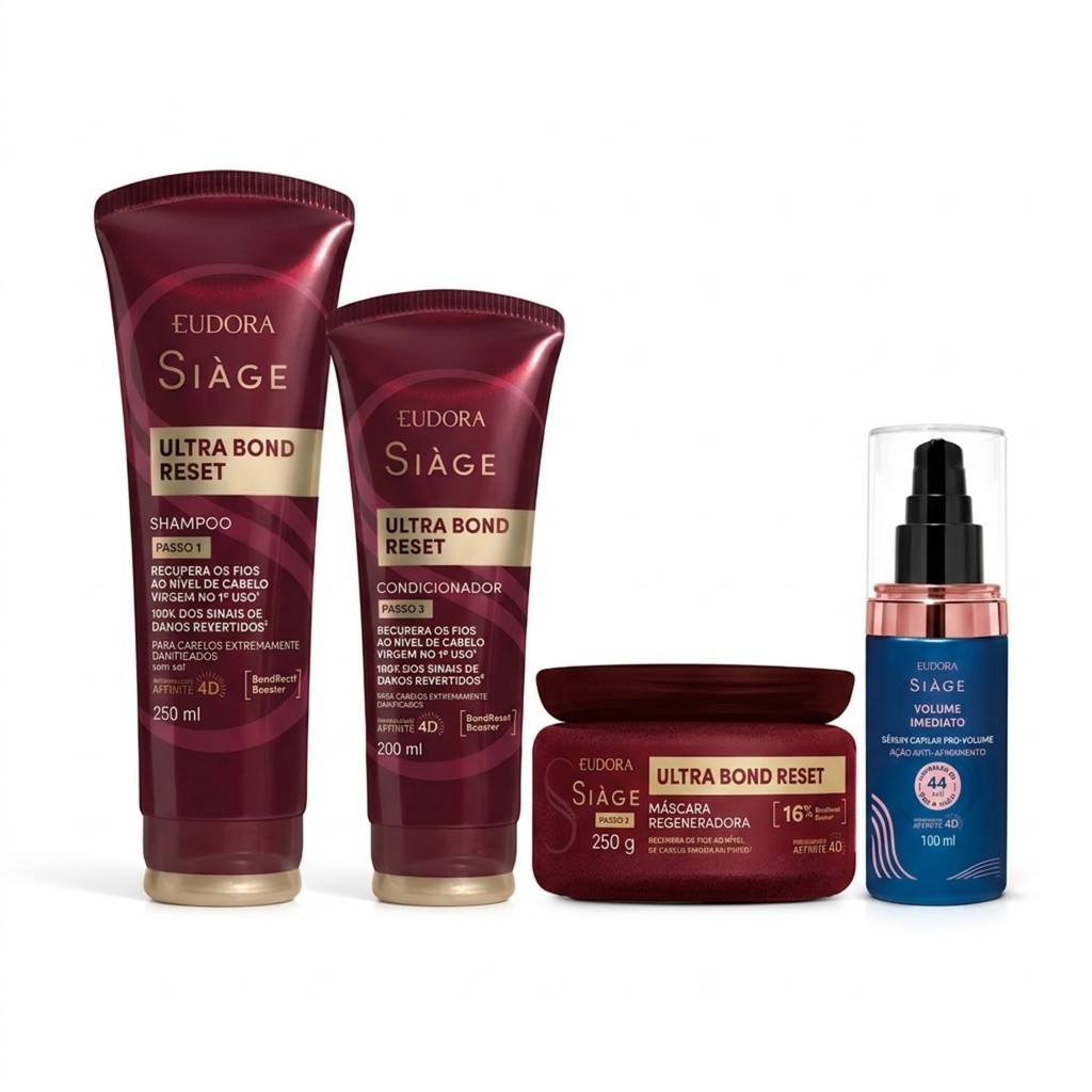 Combo Siàge Ultra Bond Reset + Sérum Pró-Volume (4 itens)