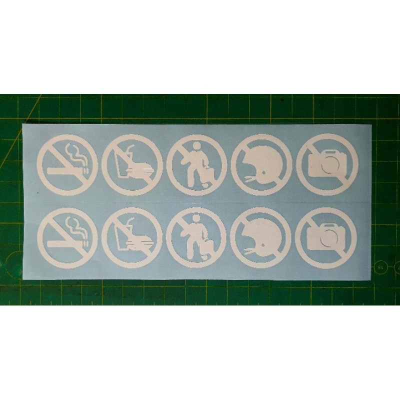 1 Conjunto De 2 Peças De Adesivo Para Carro , Sem Fumar Comer Bebida Comida Ou Animais De Estimação Capacete E Com Câmer