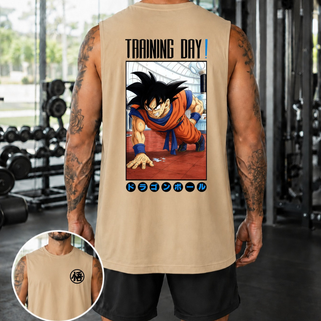Regata Machão Estampada Goku Treino Camiseta Oversized Academia Gym Musculação Várias Cores