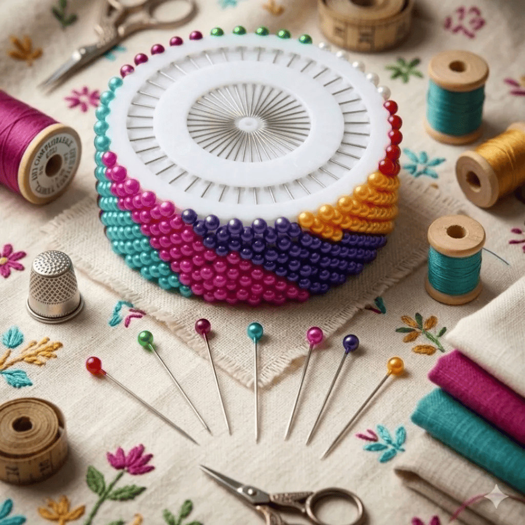Kit 480 Alfinetes Coloridos de Costura Cabeça Bola para Patchwork Artesanato