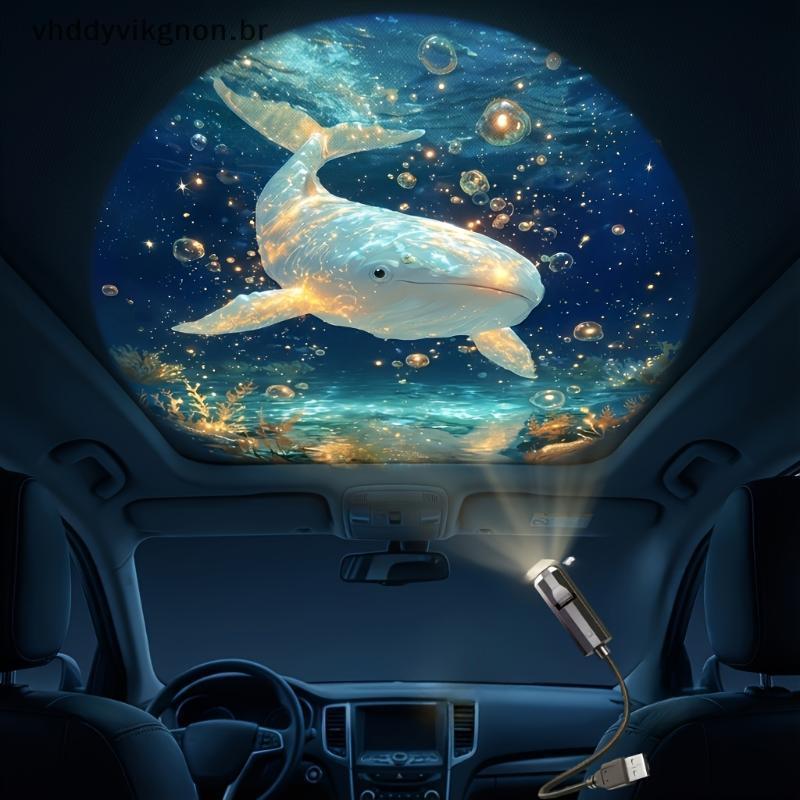 vhddyvikgnon LED USB Marine Life Ocean Lâmpada De Projeção 8pcs Painéis De Luz Para Atmosfera Aconchegante Dormir No Qua