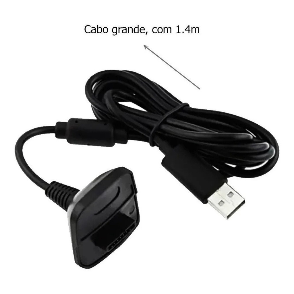 Bateria Recarregavel Xbox 360 Com Cabo Carregador Para Controle De Video Game