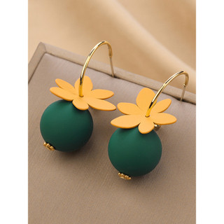 Único único flor bola brincos orelha gancho brincos feminino nicho Design High-End doce moda brincos