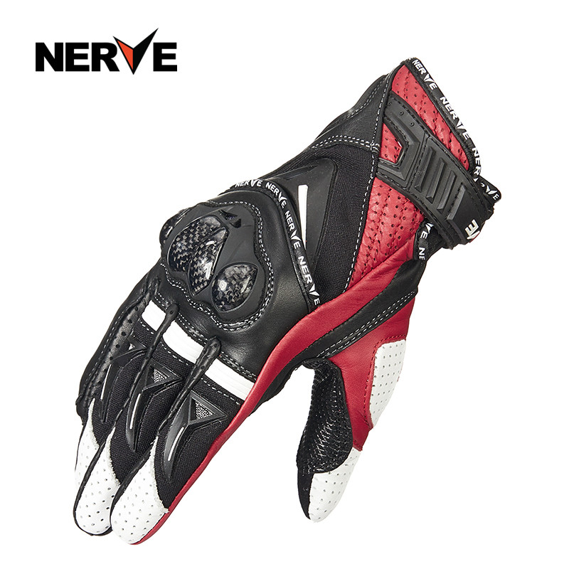NERVE Luvas de motocicleta de fibra de carbono de inverno masculino motocicleta corrida ciclismo resistente a choques à 