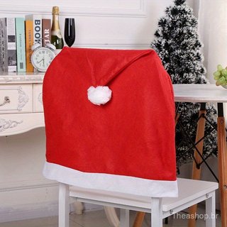1 Pçs Capas De Cadeira De Natal , Chapéu De Papai Noel Slipcover Capa Traseira Para Decoração De Sala De Jantar Suprimen