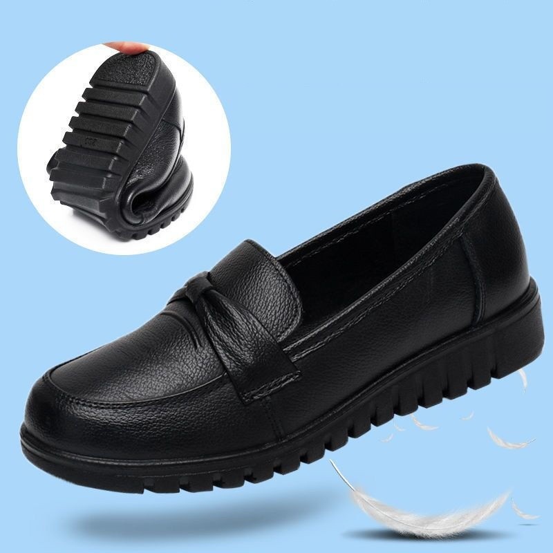 Sapatos femininos confortáveis sapatos de mãe sola macia confortável sapatos únicos outono sapatos femininos de meia-ida
