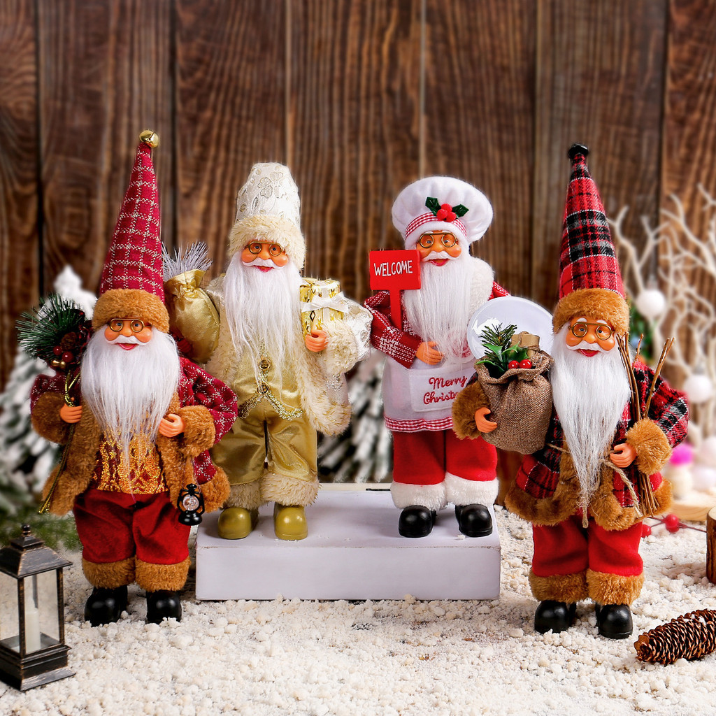 Novas decorações de natal velho boneca decorações presentes Hotel cena de compras área janela barra decoração adereços