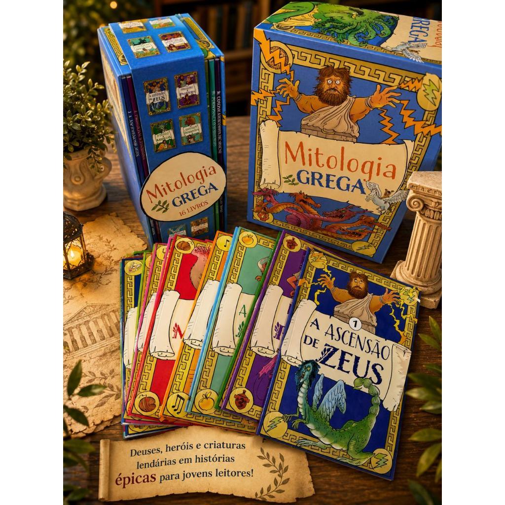 Box Livros Mitologia Grega 16 Livrinhos Ilustrados Histórias Clássicas para Crianças e Adolescentes