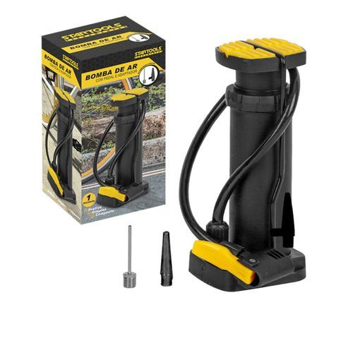 Bomba Ar Pedal Inflador Pneu Adaptador Carro Moto Bicicleta Encher Colchão Bola Piscina Infláveis