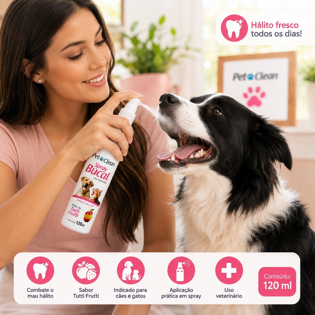 Spray Bucal Para Cães Spray Para Hálito Cachorro Gato Sabor Tutti Frutti 120ml · foto 2