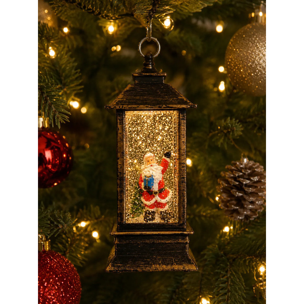Luminária Natal Papai Noel LED Globo Neve Árvore Enfeite Decoração