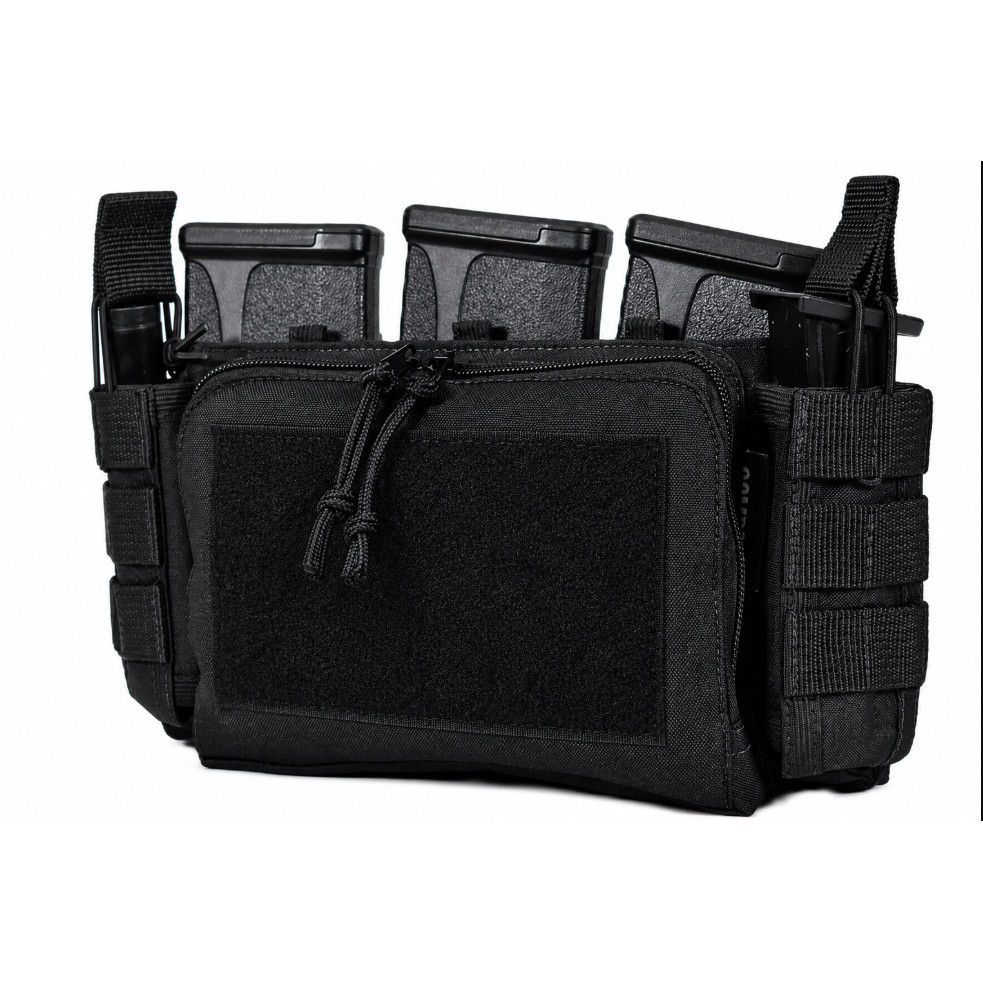 PORTA CAREGADOR FUZIL E PISTOLA + BOLSO MODULAR  PORTA ESPARGIDOR LANTERNA - PRETO