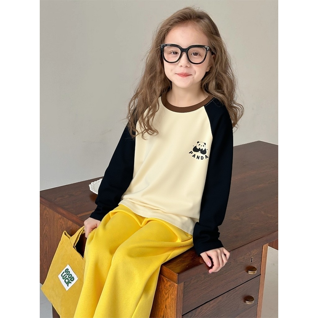 Marca de comércio exterior roupas infantis camiseta de manga comprida 2026 outono versão coreana médio grande criança Pa