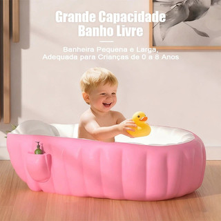Banheira Inflável Infantil para Bebê até 3 Anos em PVC Premium com Encosto Anatômico e Bomba Orbitta