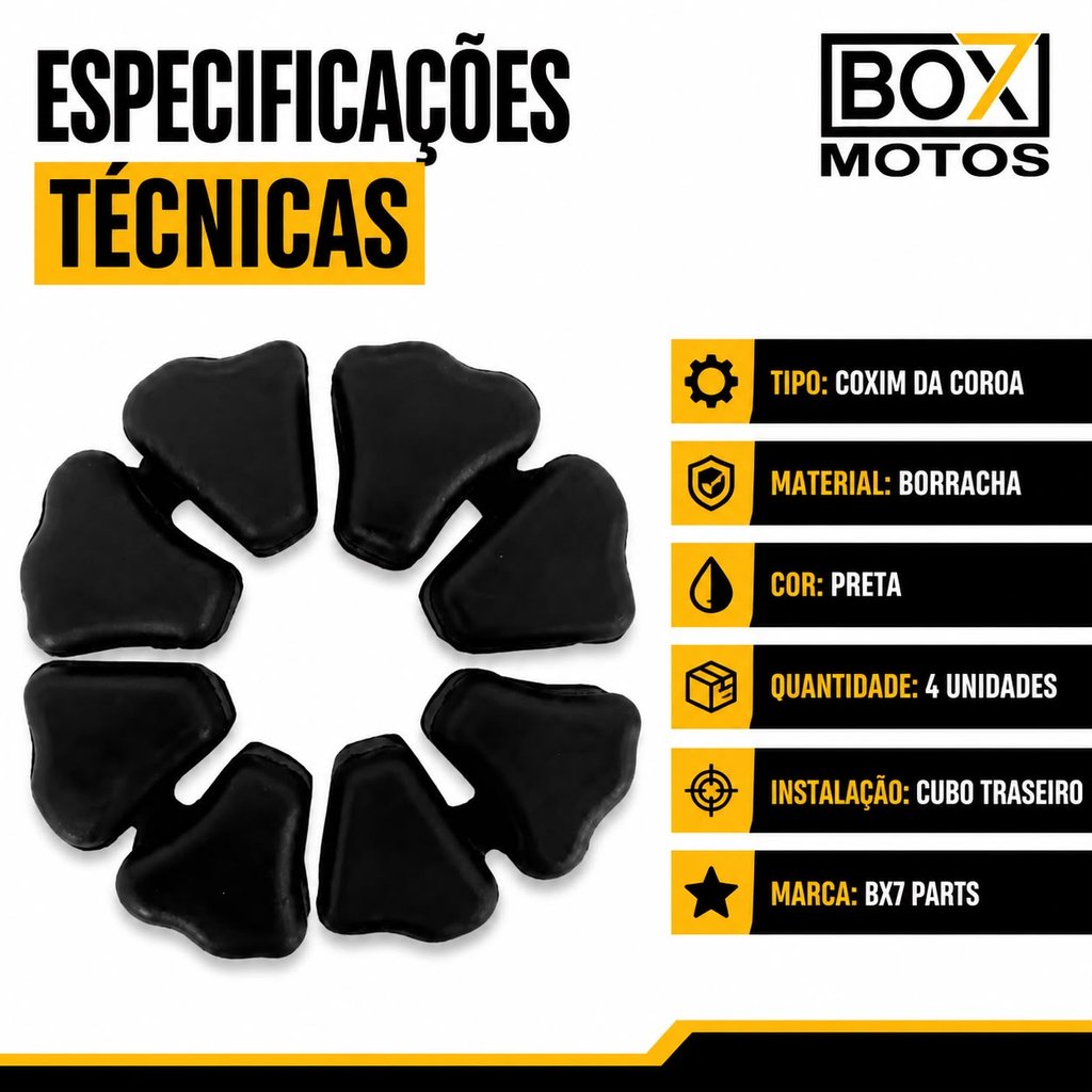 Kit 4 Coxins da Coroa Titan Fan Start 150 160 2004 a 2026 BX7 Parts — imagem 2 de 2