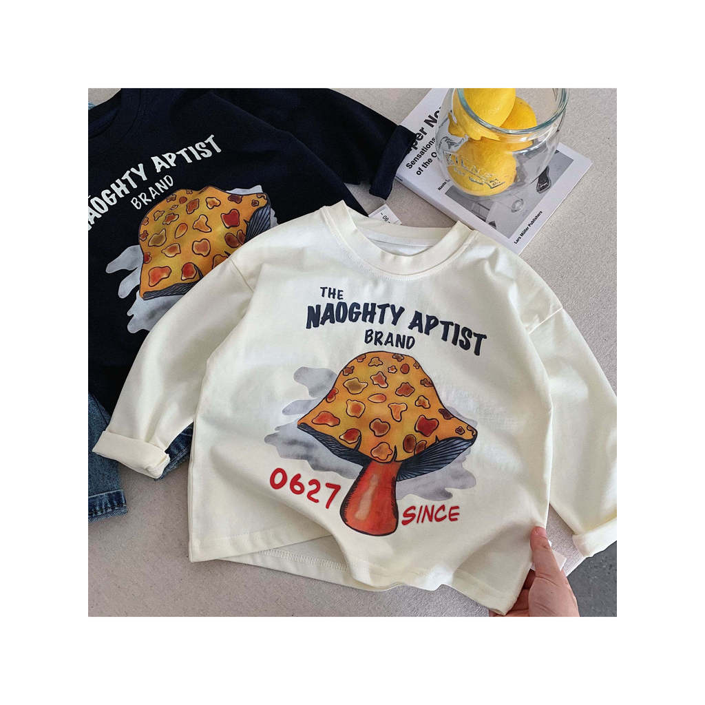 Crianças bonito dos desenhos animados impresso manga comprida camiseta meninos meninas 2026 primavera outono 7 bebê Casu
