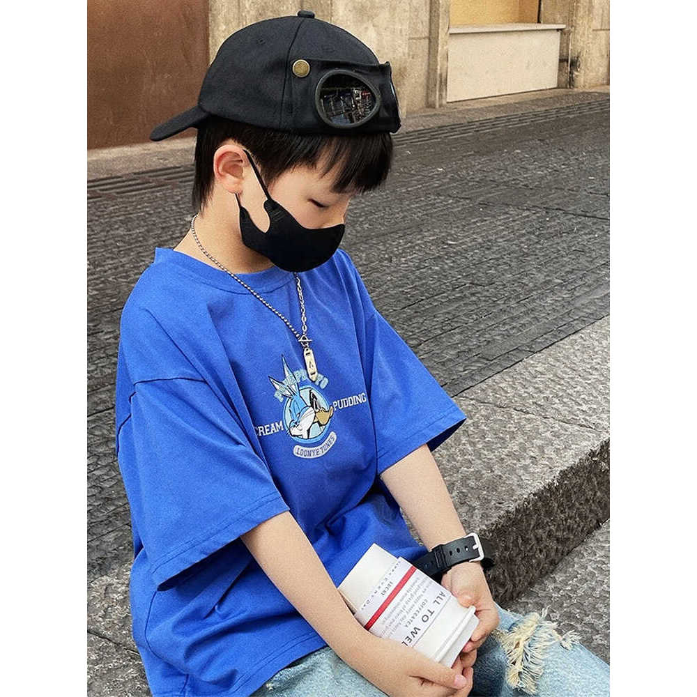 Meninos camiseta de manga curta estilo verão 2026 novo estilo crianças topos camisetas estilo fino médio pequenas crianç