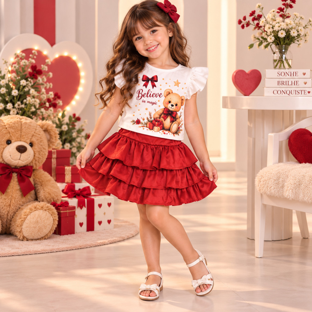Conjunto Infantil Menina Conjunto infantil Feminino Roupa infantil menina  blogueirinha 2 ao 10
