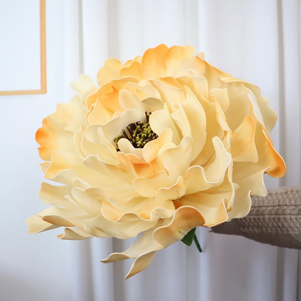 PE Peônia Artificial , Flor De Simulação Gigante De 40 Cm , Flores Falsas De Espuma Para Exibição De Janela