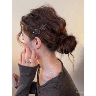 Estilo coreano leopardo impressão Smiley óculos grampo de cabelo feminino testa franja clipe Hairpin elegante Duckbill c