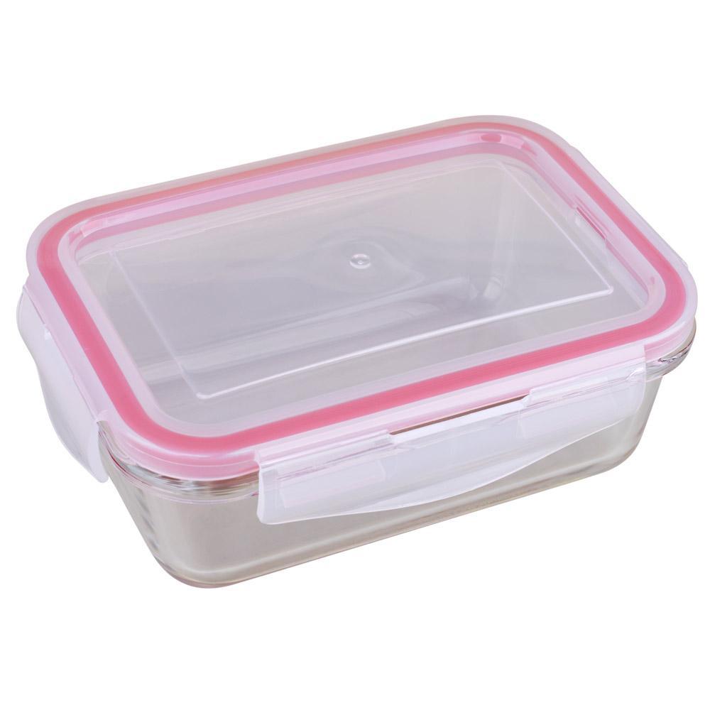 Pote Retangular de Vidro 570ml com Tampa Hermética Cazza — imagem 2 de 2
