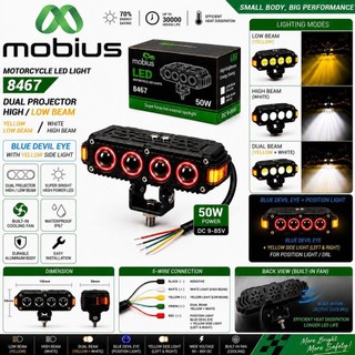 CAHAYA 4 LED Lâmpada De Tiro Mais Olhos DEVIL MOBIUS Luz Branca Amarela Alumínio Completo CNC UNIVERSAL Para Todas As Mo