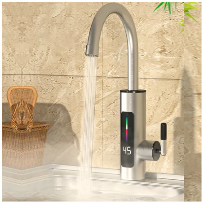 220V Torneira Elétrica Para Cozinha Banheiro Com Visor de Temperatura Regulagem e Giratória 360° 220V