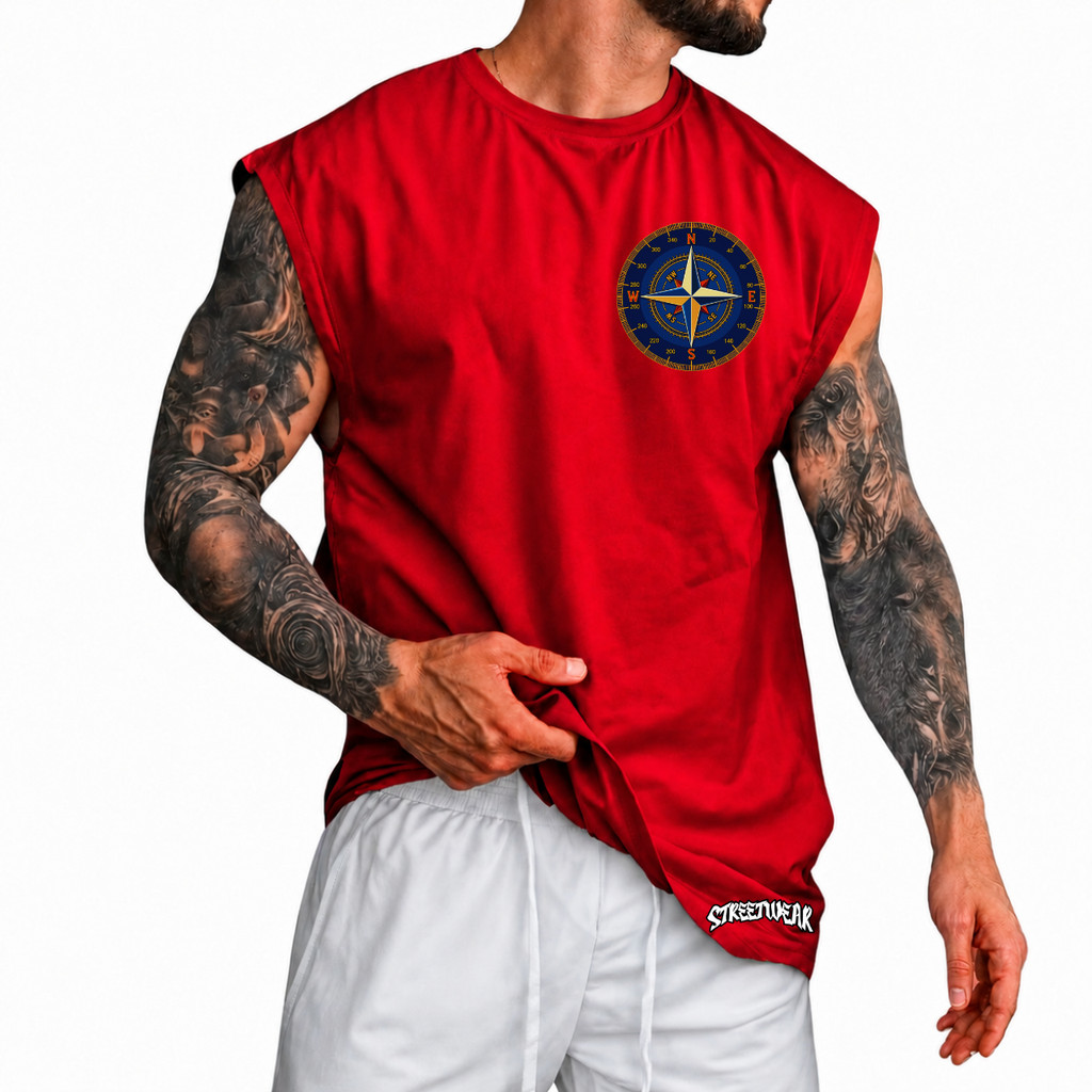 Regata Machão Oversized 100% Algodão Camiseta Cavada Musculação Streetwear Treino Praia Academia