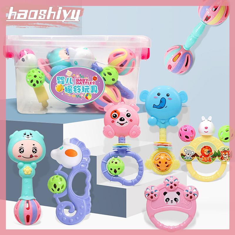 HAO 1/7 Pçs Mordedor Sensorial Recém-Nascido Jogos De Desenvolvimento Do Bebê Chocalhos Brinquedos Educativos Brinquedo 